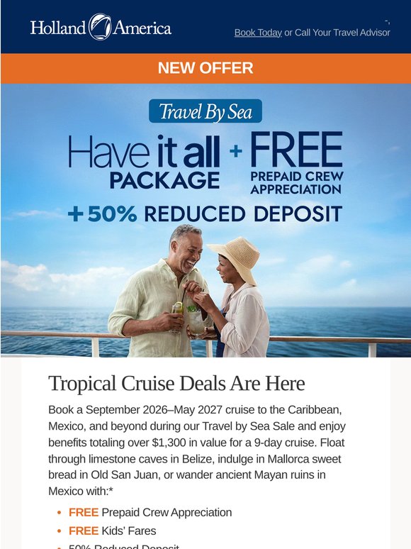 New: Travel by Sea Sale is Here