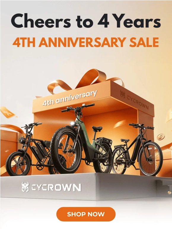 CYCROWN 4th Anniversary: UP TO EXTRA $280 OFF