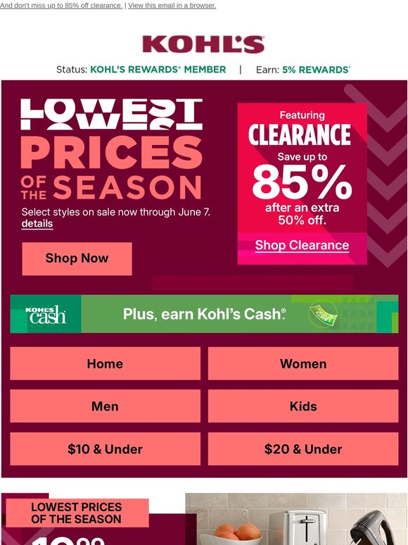 Super low prices 🤝 Kohl's Cash 🙌