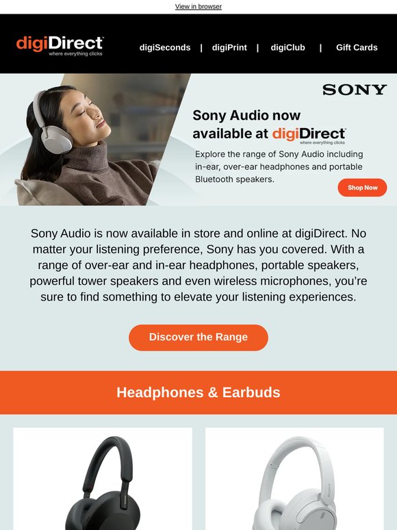 Sony Headphones now available!