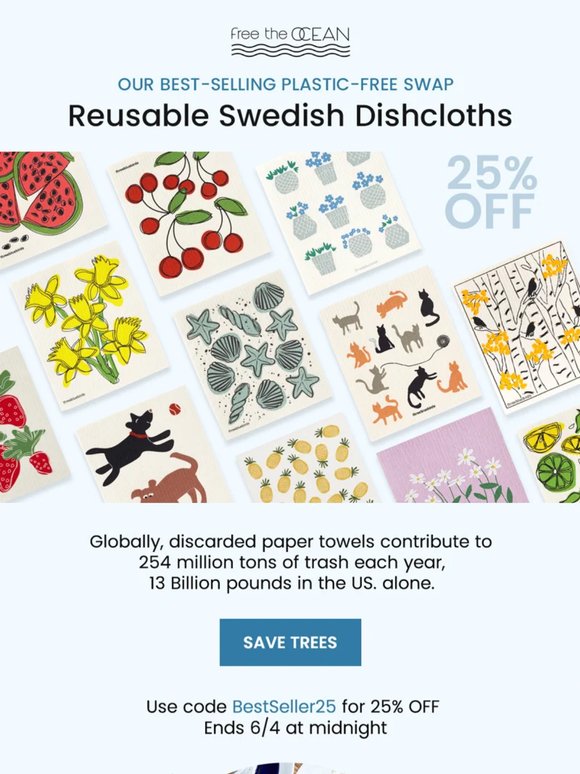 25% OFF Swedish Dishcloths! 🍓😸