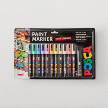 Posca Marker PC-5M and PC-7M Pale Colours Set of 12