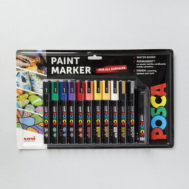 Posca Marker PC-5M and PC-8K Assorted Colours Set of 12