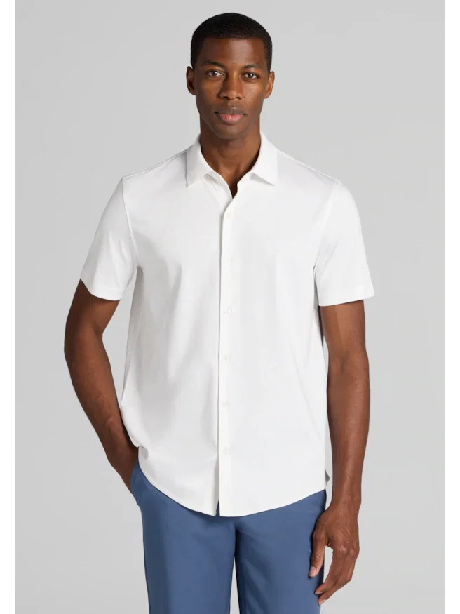 Jos. A. Bank Tailored Fit Short Sleeve Button Front Shirt