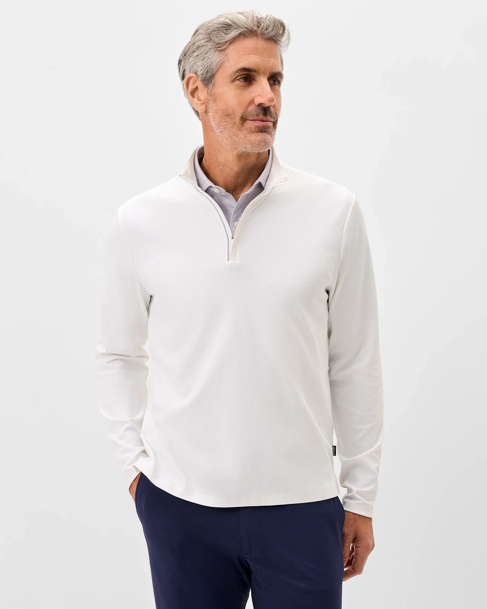 Image of Hoppin Ribbed Knit Performance 1/4 Zip Pullover