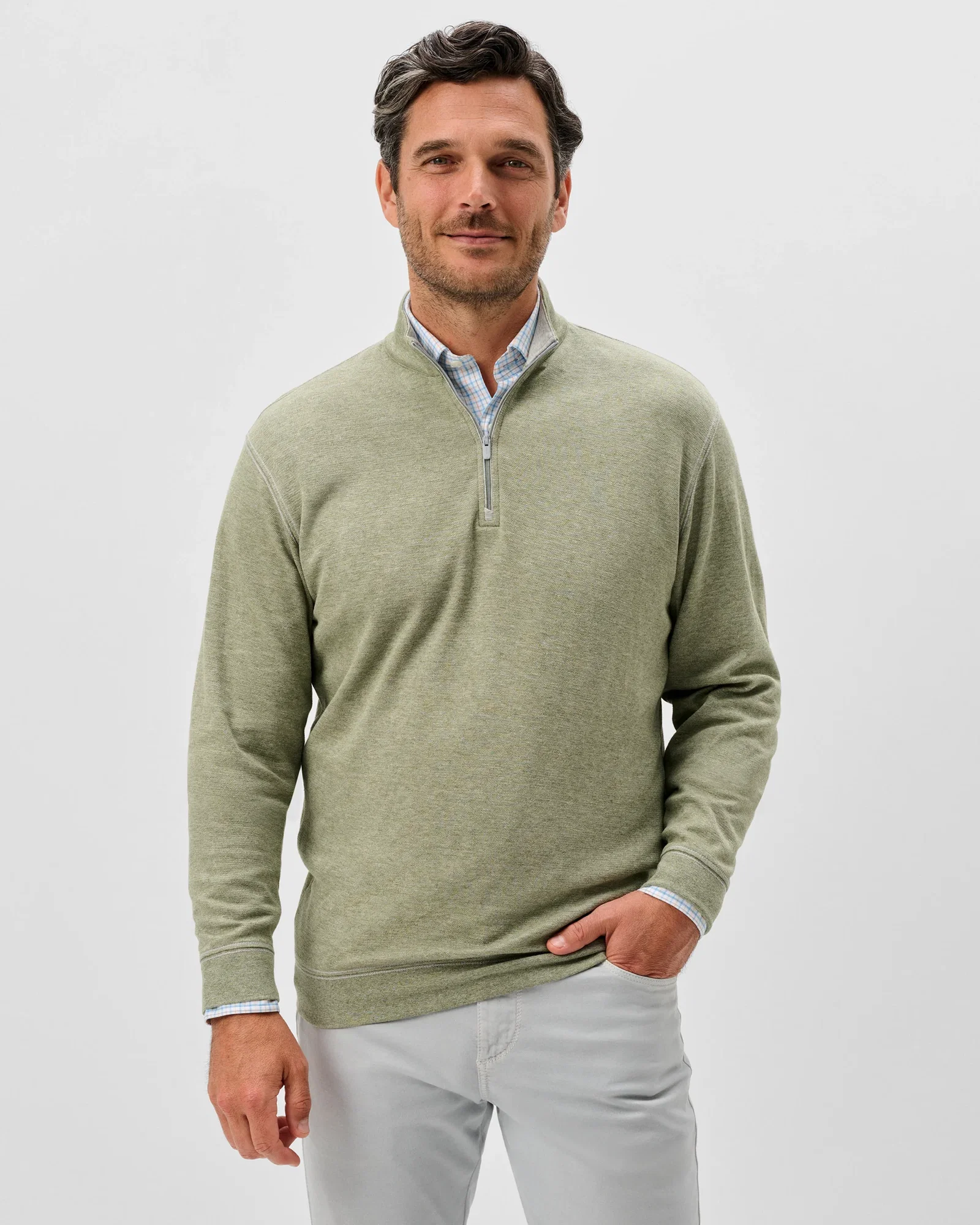 Image of Hanks Lightweight Textured 1/4 Zip Pullover