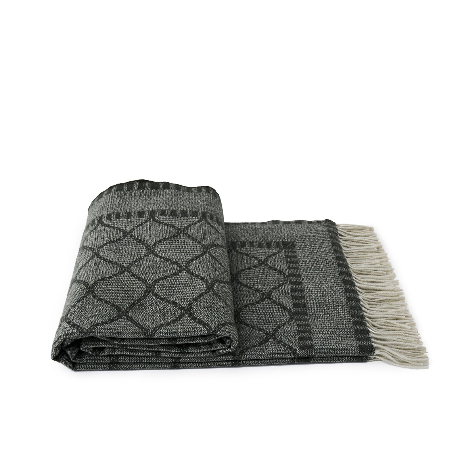 Image of Wavy Trellis Throw Olive