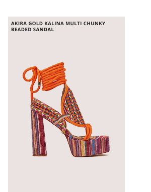 AKIRA GOLD KALINA MULTI CHUNKY BEADED SANDAL