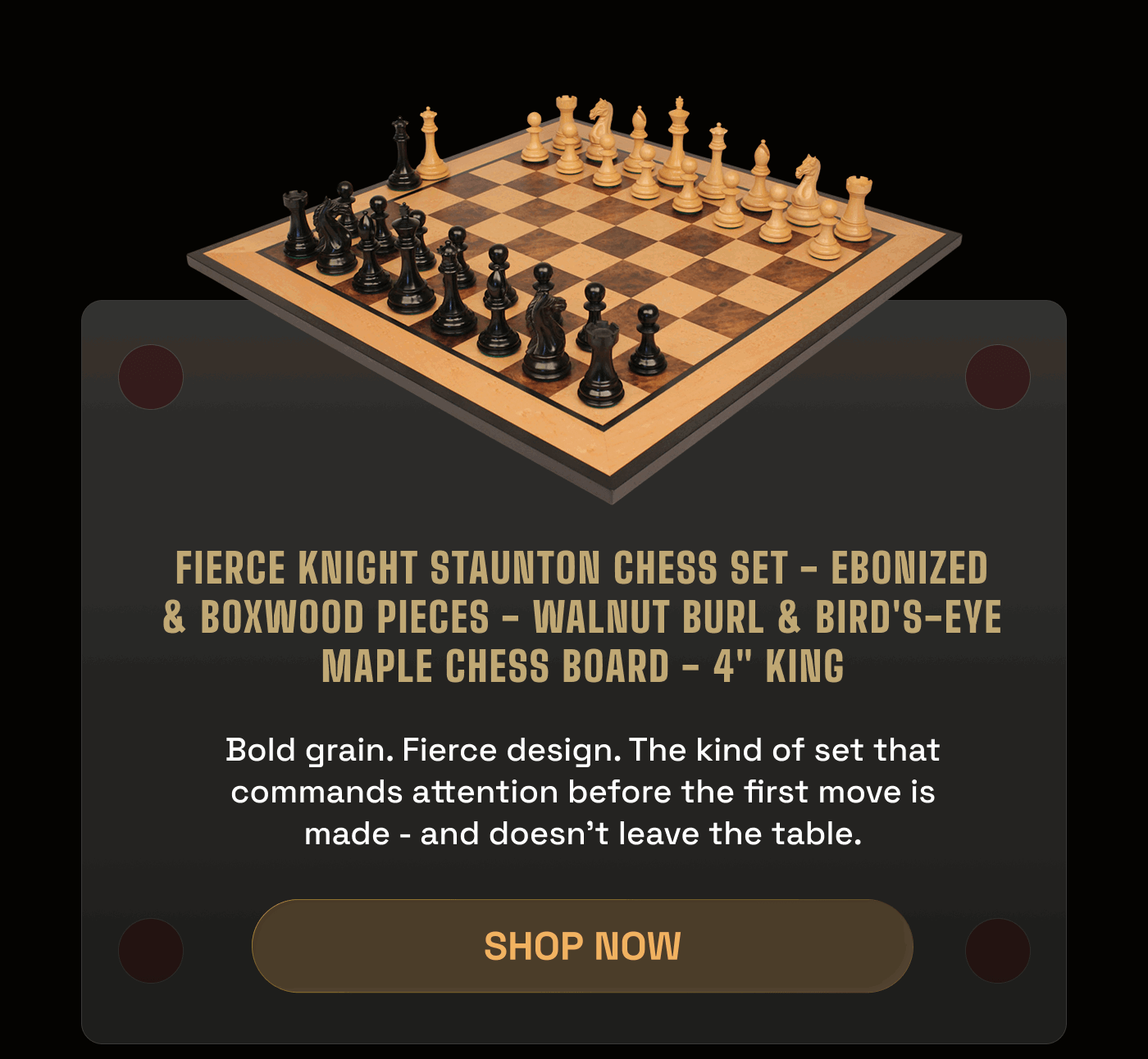 Fierce Knight Staunton Chess Set 