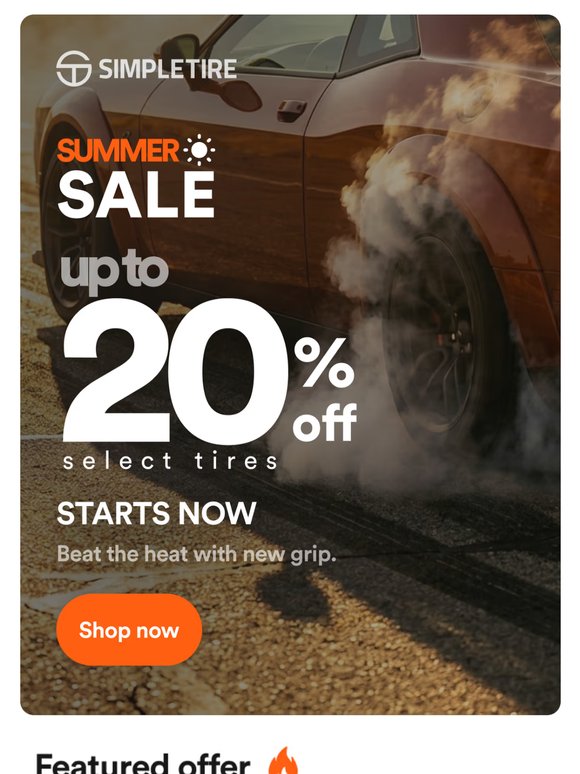 SimpleTire's Summer Sale starts now. ☀️