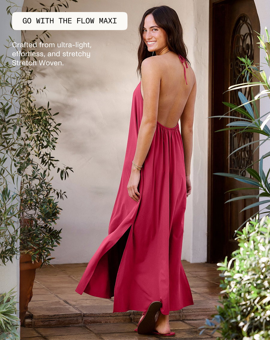 Go With The Flow Halter Dress in Berry Red