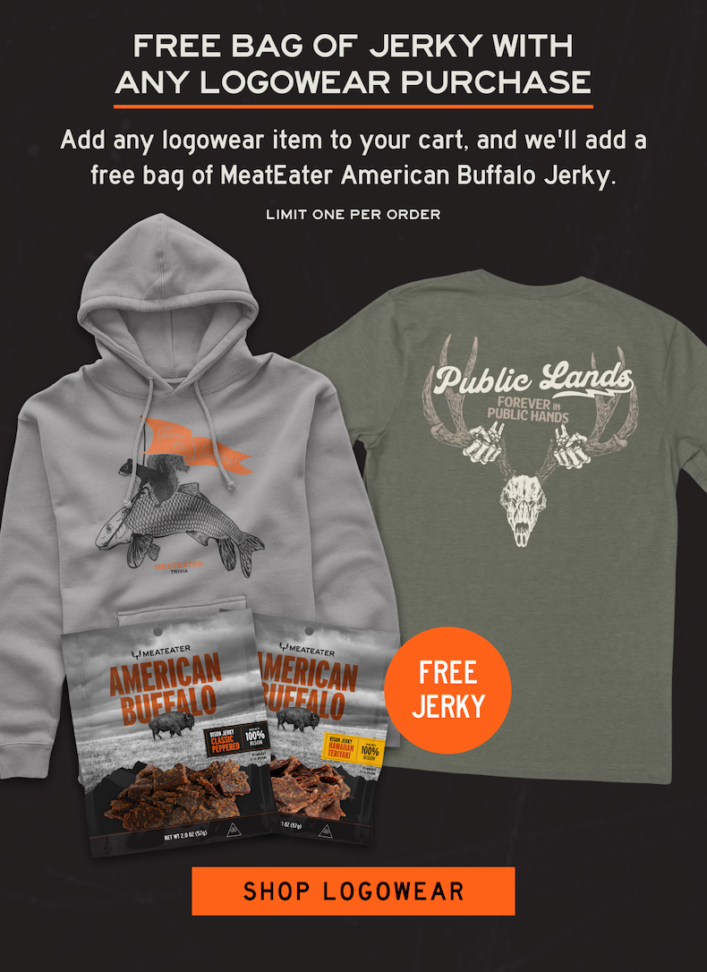 Shop logowear and get a bag of free jerky