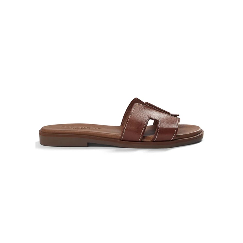 Image of Pam Leather Slip On Sandal - Tan