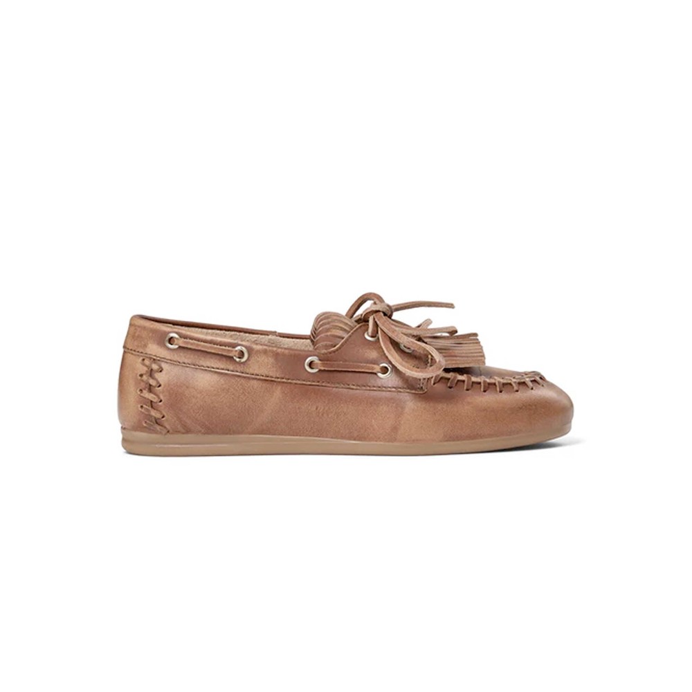 Image of Magda Leather Loafers - Brown