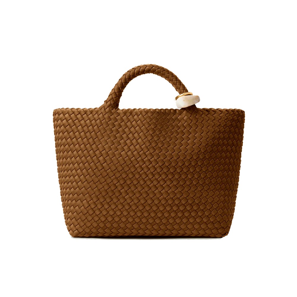 Image of St Barths Medium Tote Beads Bag - Teak