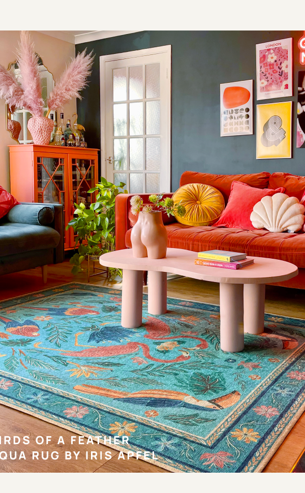 Birds Of A Feather Aqua Rug 