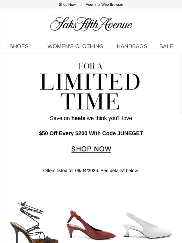 Limited-time offer on Heels we think you'll love