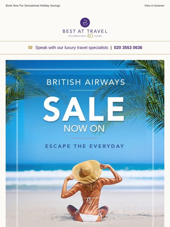 Catch the British Airways flight sale: Huge holiday savings await!