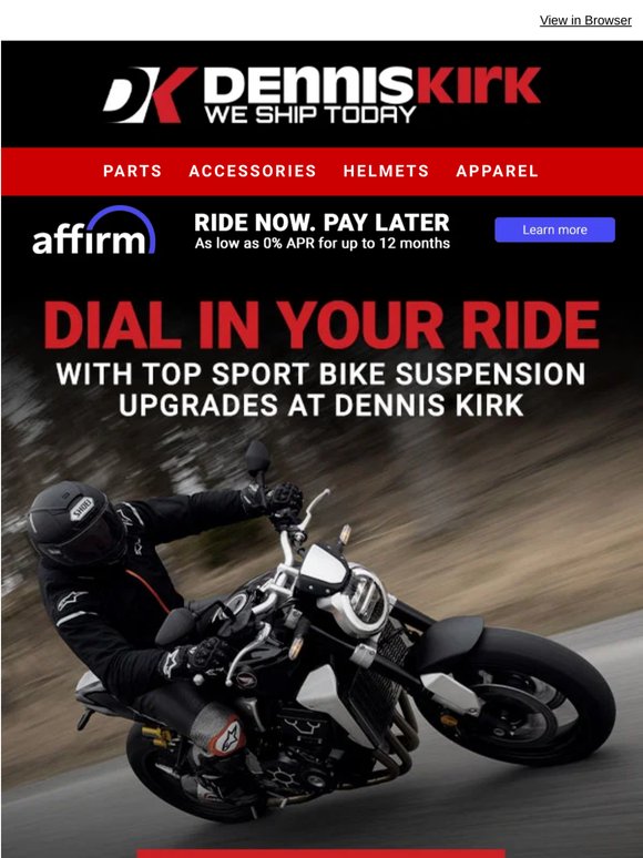 Don't let Rough Roads ruin a Good Ride - Upgrade your Sport Bike's Suspension at Dennis Kirk