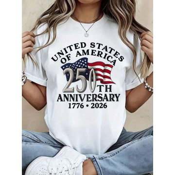 250 Anniversary USA Shirt Women 4th of July Shirts 1776-2026 250th Birthday T-Shirt Patriotic Shirts Tops