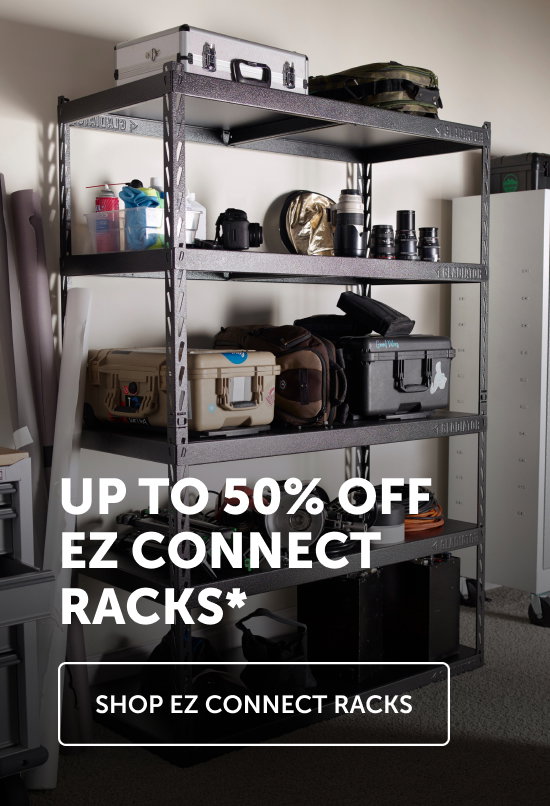 A Gladiator® EZ Connect Rack in a garage
