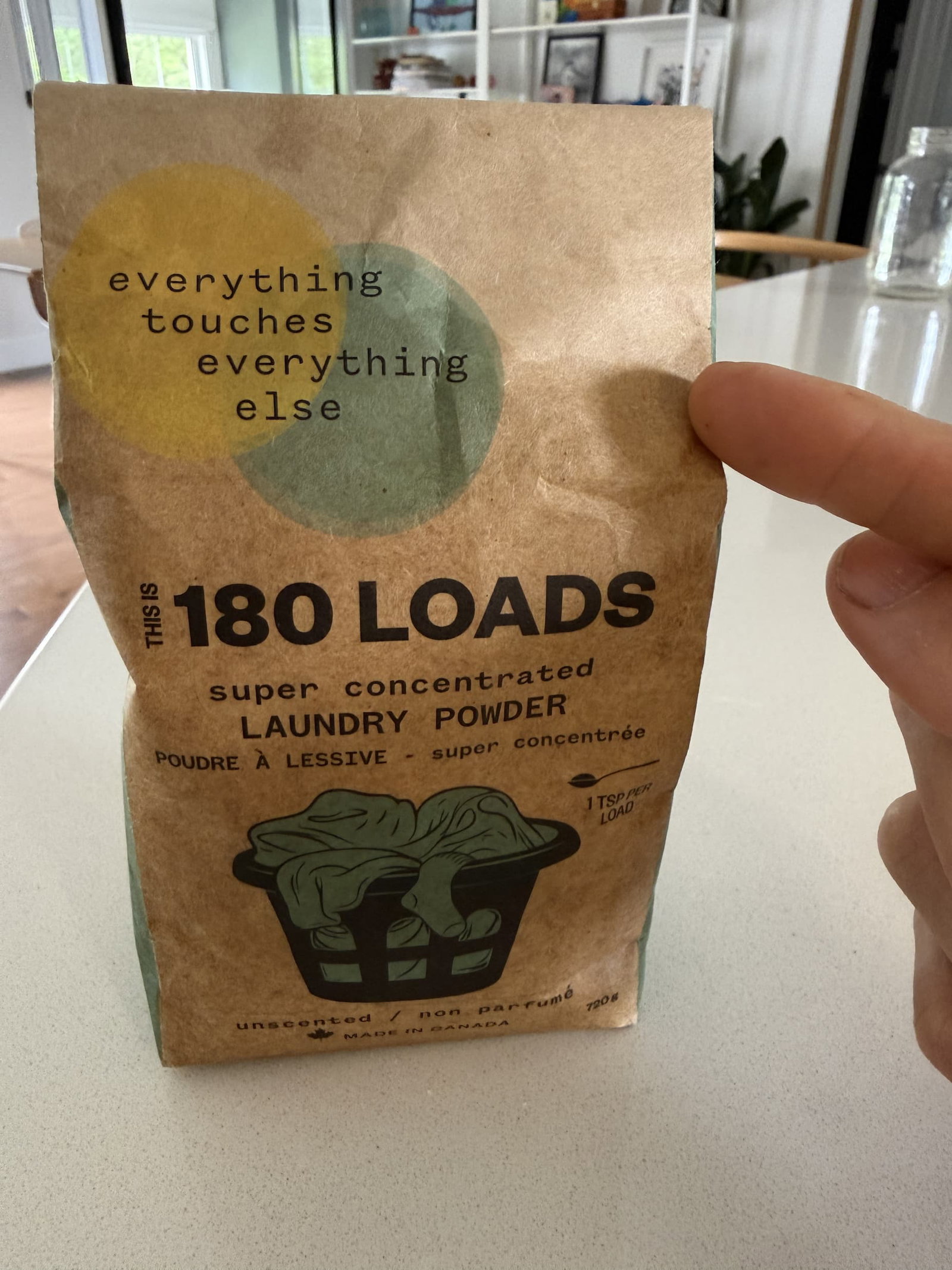 Picture of sweaty laundry detergent bag