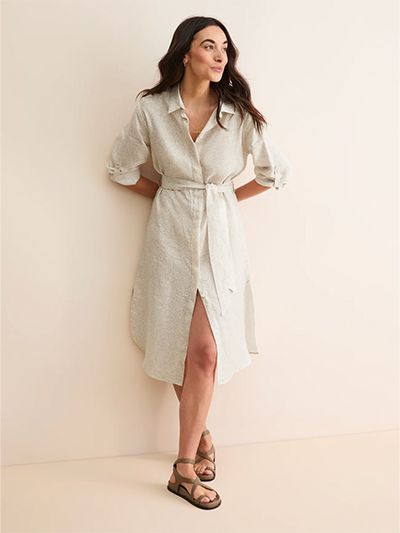 Women's Linen Dress in Rose Sand