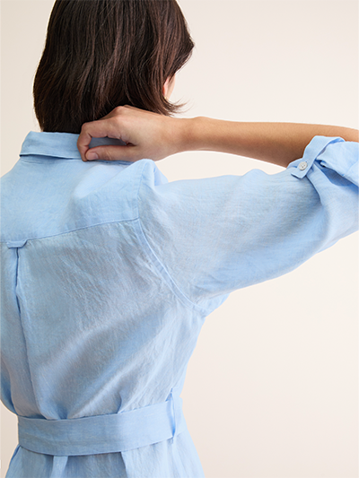 Women's Linen Dress in Light Blue