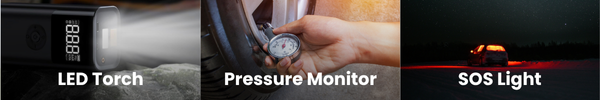 LED torch, pressure monitor, SOS light