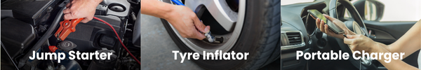 jump starter, tyre inflator, portable charger