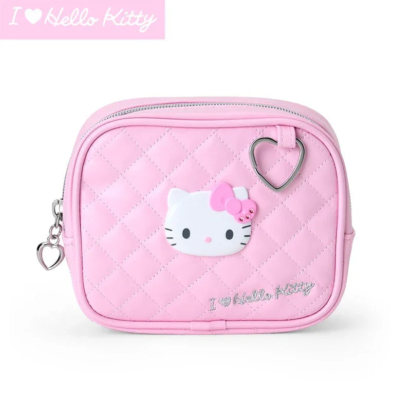 Image of Hello Kitty Pink Quilted Zipper Pouch (I Love Hello Kitty Series)