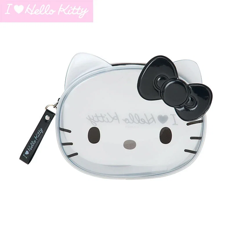 Image of Hello Kitty Black & Clear Zipper Pouch (I Love Hello Kitty Series)