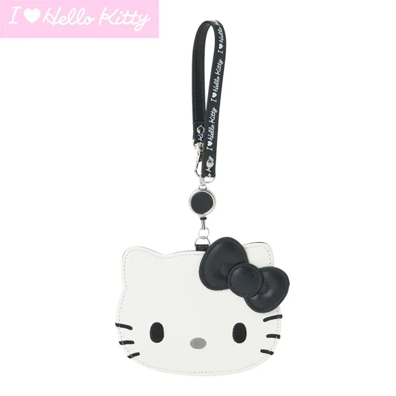 Image of Hello Kitty Black Retractable ID Badge Reel (I Love Hello Kitty Series)
