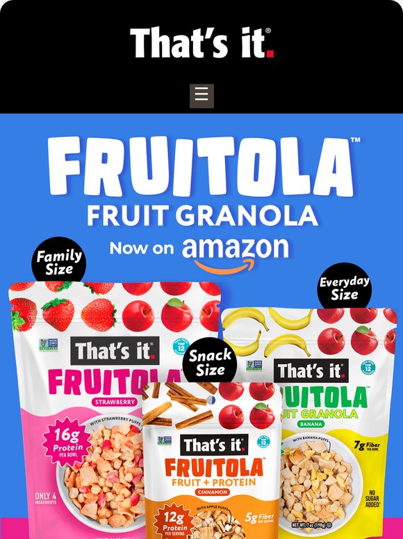 NEW: Shop Fruitola Fruit Granola on Amazon