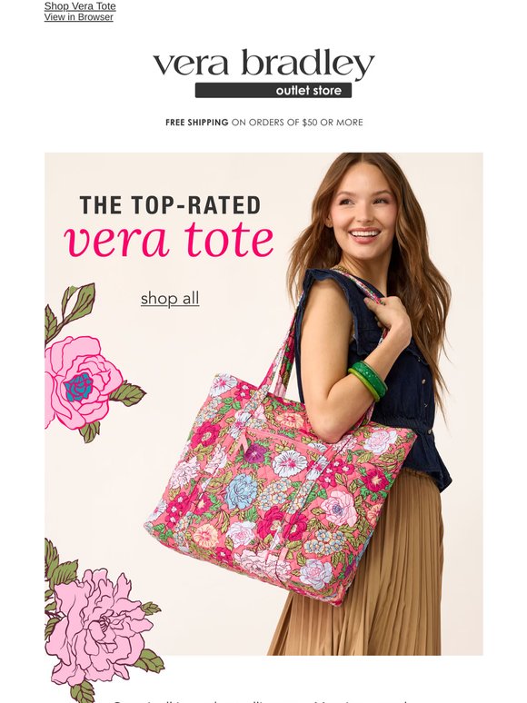 The 5-⭐ Vera Tote, starting at $59.99