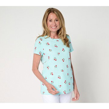 Belle by Kim Gravel Slub Knit Summer Scoop Neck Top