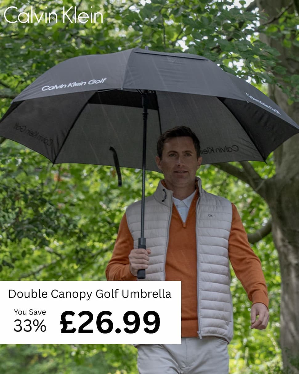 Calvin Klein Solid Colour Vented Double Canopy Golf Umbrella