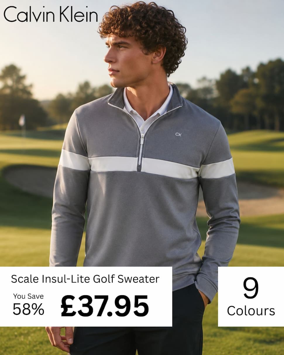 Calvin Klein Mens 2026 Scale CK Insul-Lite 1/2 Zip Golf Sweater