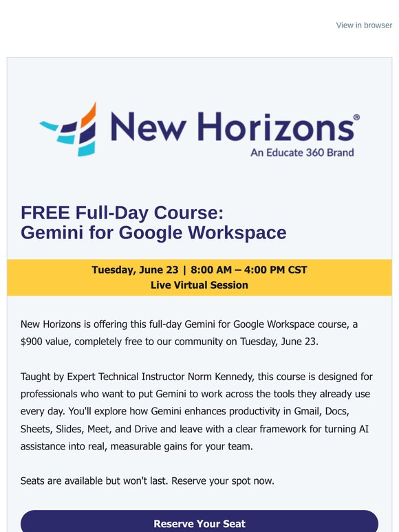 Free Full-Day Gemini Course ($900 Value)