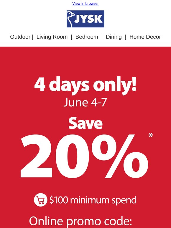 Four Days. One Coupon. Big Savings.