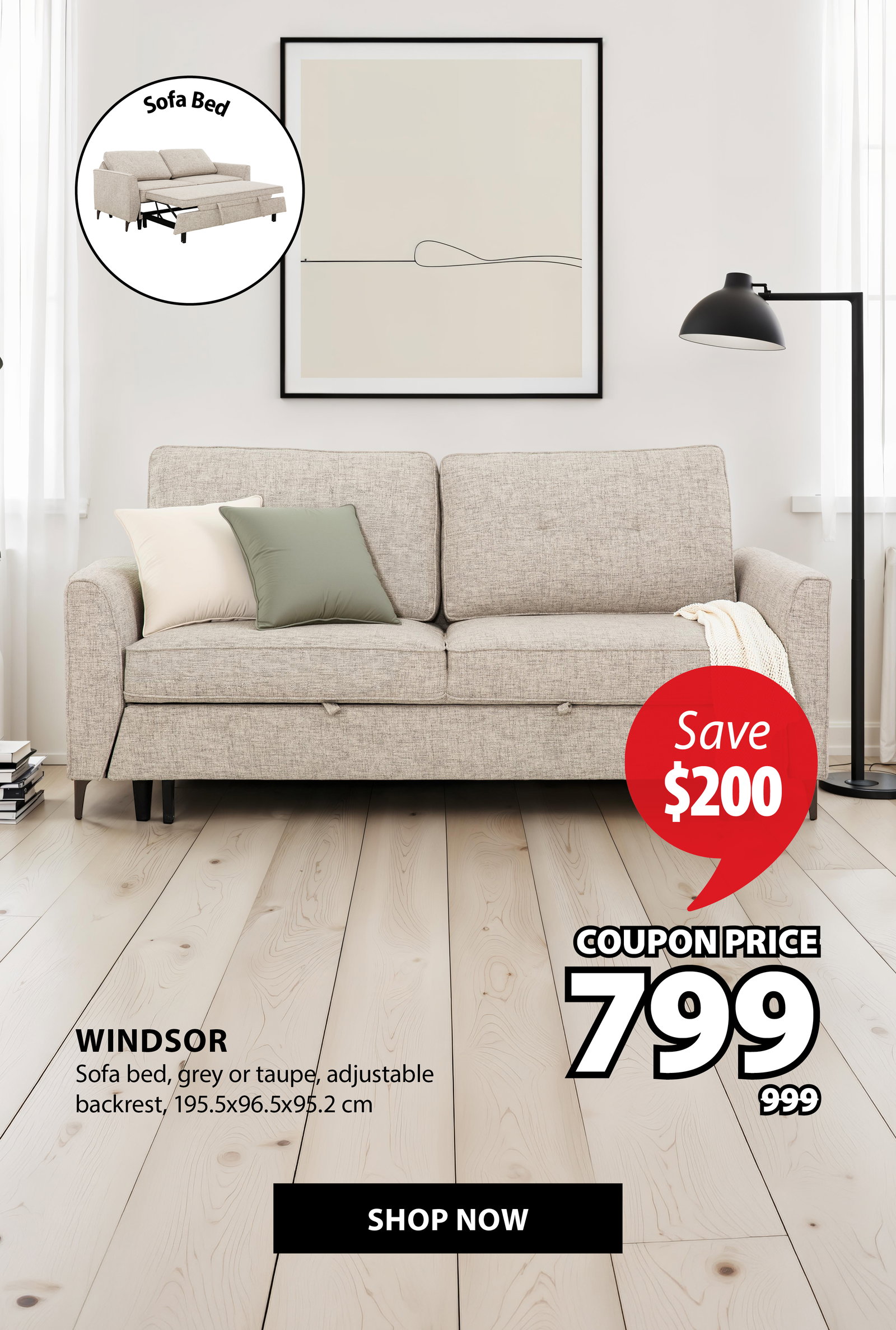 WINDSOR Sofa Bed | Save $200