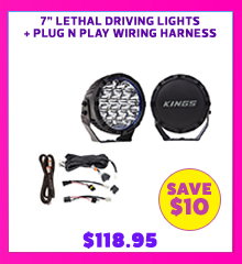 7 Lethal driving lights + Plug N Play Wiring Harness