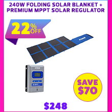 240W Folding Solar Blanket + Premium MPPT Solar Regulator