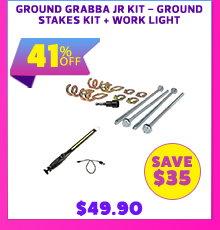 Ground Grabba JR Kit - Ground Stakes Kit + Work light