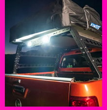 Universal Ute Tub Rack + Flush Mount Work Lights (Pair)