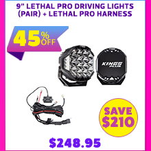 9 Lethal Pro Driving Lights (Pair) + Lethal pro harness