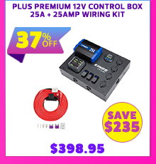 Plus Premium 12V Control Box 25A + 25A Wiring Kit
