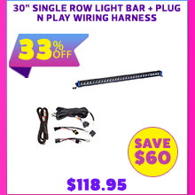 30 Single Row Light Bar + Plug N Play Wiring Harness