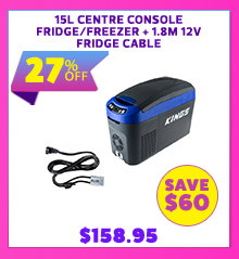 15L Centre Console Fridge/Freezer + 1.8m 12v Fridge Cable
