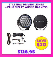 9 Lethal driving lights + Plug N Play Wiring Harness